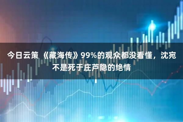 今日云策 《藏海传》99%的观众都没看懂，沈宛不是死于庄芦隐的绝情