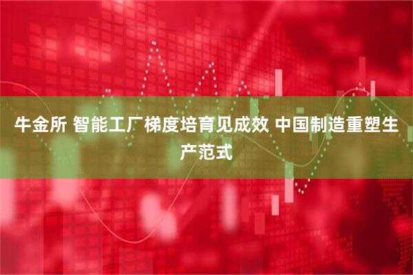 牛金所 智能工厂梯度培育见成效 中国制造重塑生产范式